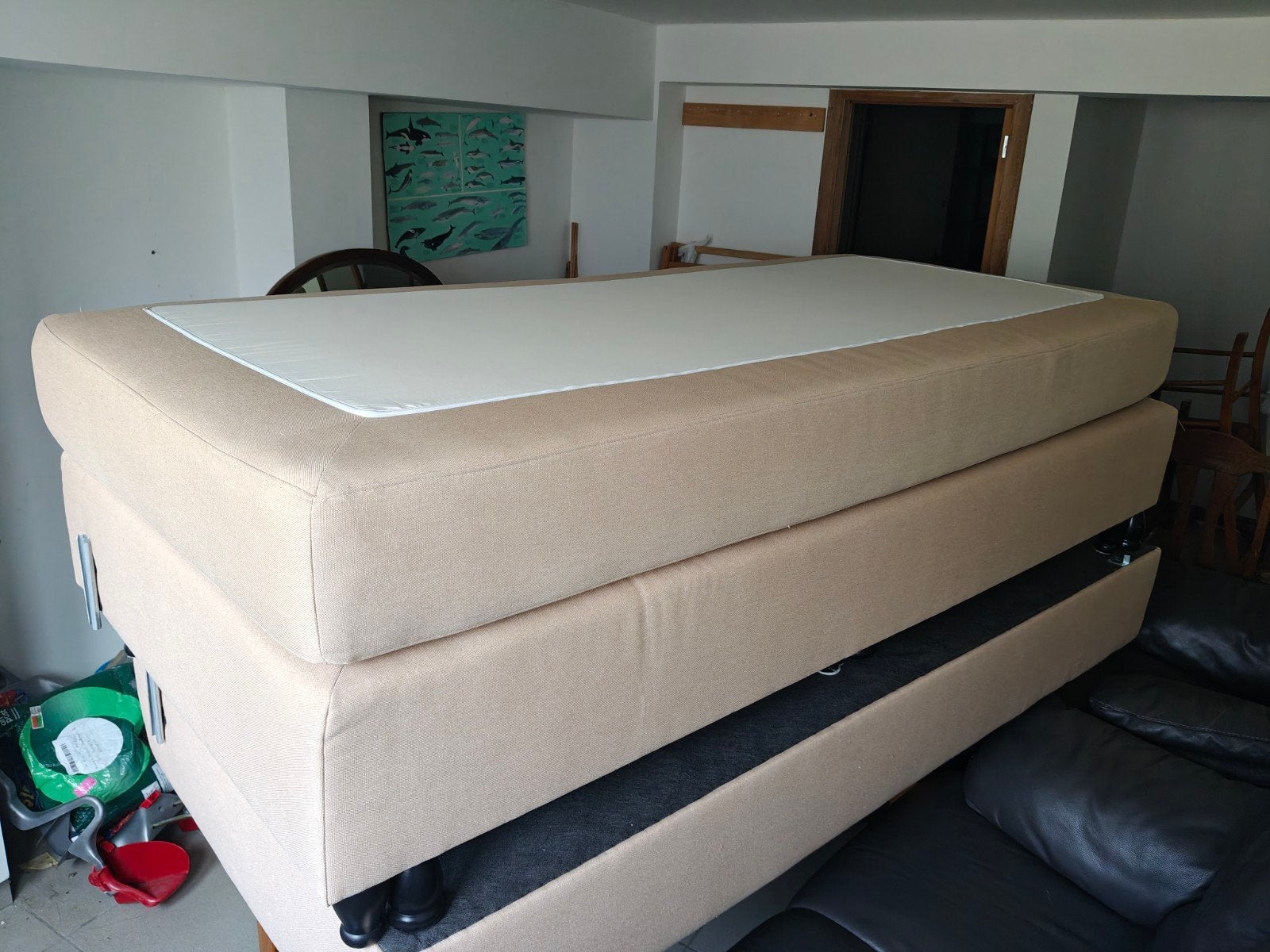 2 * lits single, box spring, Maison & Meubles, Chambre à coucher | Lits boxsprings, 90 cm, Enlèvement, 200 cm, Une personne