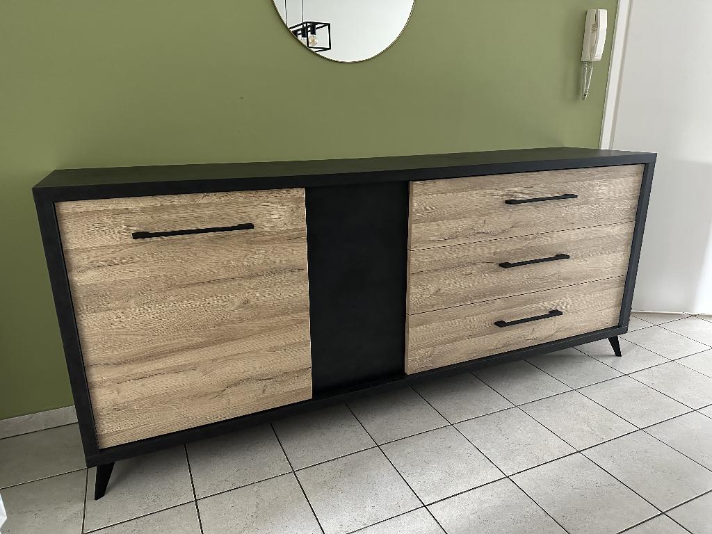 Dressoir 1/3 volledige set, Huis en Inrichting, Kasten | Dressoirs, Ophalen, Industrieel, modern, hout, Met deur(en), Zo goed als nieuw