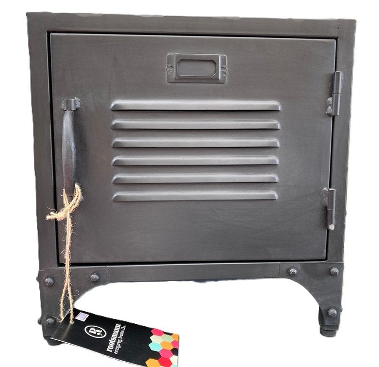STOER INDUSTRIEEL LOCKERKASTJE – NACHTKASTJE ZWART NIEUW, Minder dan 45 cm, Metaal of Aluminium, Nieuw, Ophalen of Verzenden
