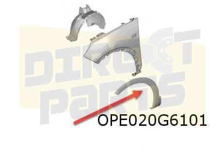 Opel Grandland (11/17-8/21) wielkuiplijst Links voorscherm O, -, Verzenden, -, Opel