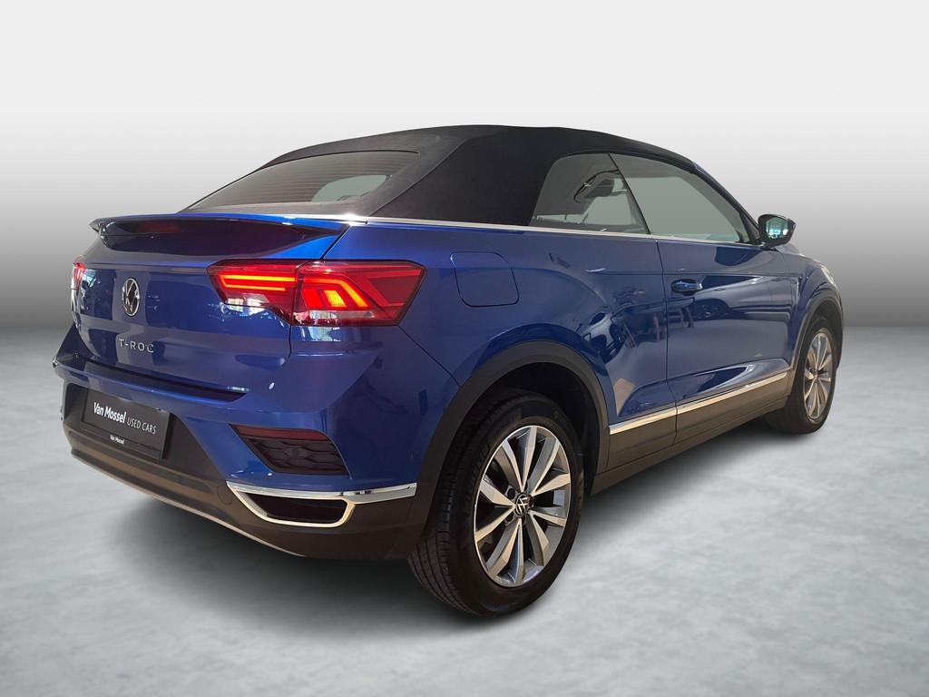 Volkswagen T-Roc 1.5 TSI DSG Style Cabrio, Auto's, 4 zetels, Stof, Gebruikt, Blauw