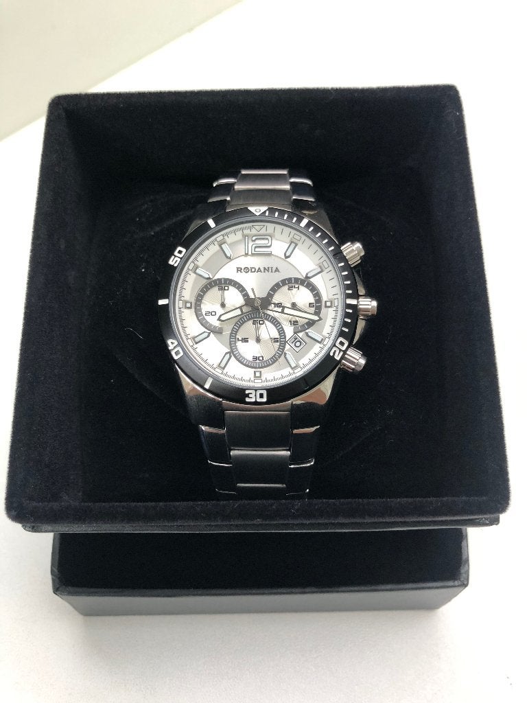 Nieuwe herenhorloge Rodania, Staal, Staal, Polshorloge, Nieuw