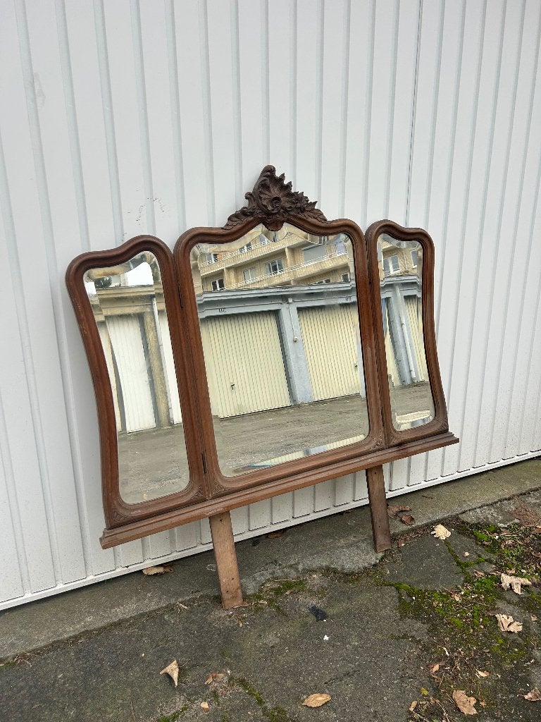 Grote vintage drieluikspiegel 110 x 90 cm, Ophalen