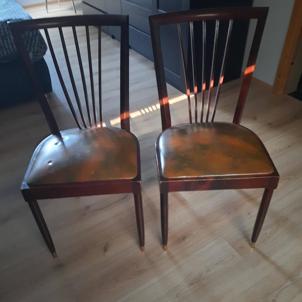 Stoelen, Ophalen, Gebruikt, Bruin, Twee