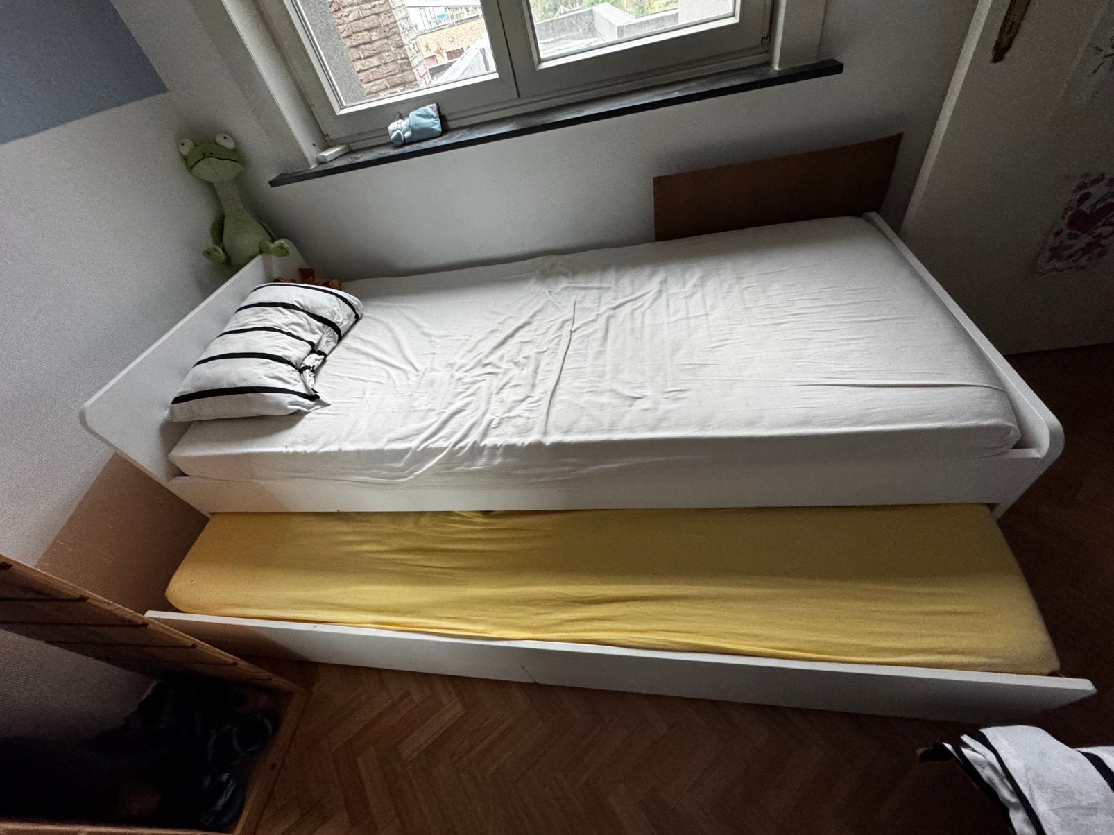 IKEA bed släkt 90x200 (incl 2 matrassen), Enlèvement, Comme neuf