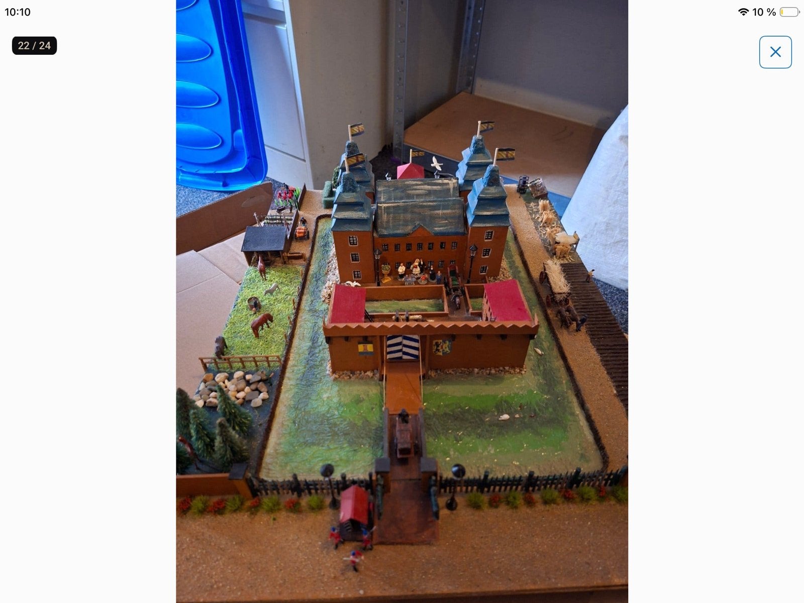 Maquette château fort médiéval avec figurines, Enlèvement ou Envoi, Comme neuf