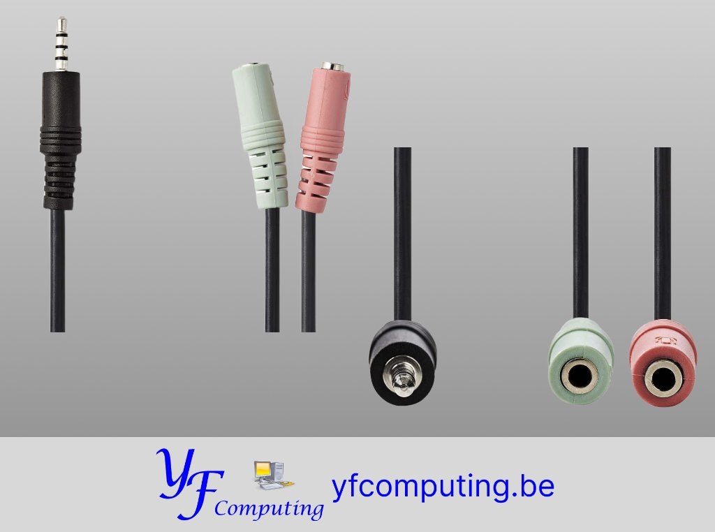 Audio splitterkabel jack 3,5mm headset+microfoon – Nieuw, Audio, Tv en Foto, Audiokabels en Televisiekabels, Ophalen of Verzenden