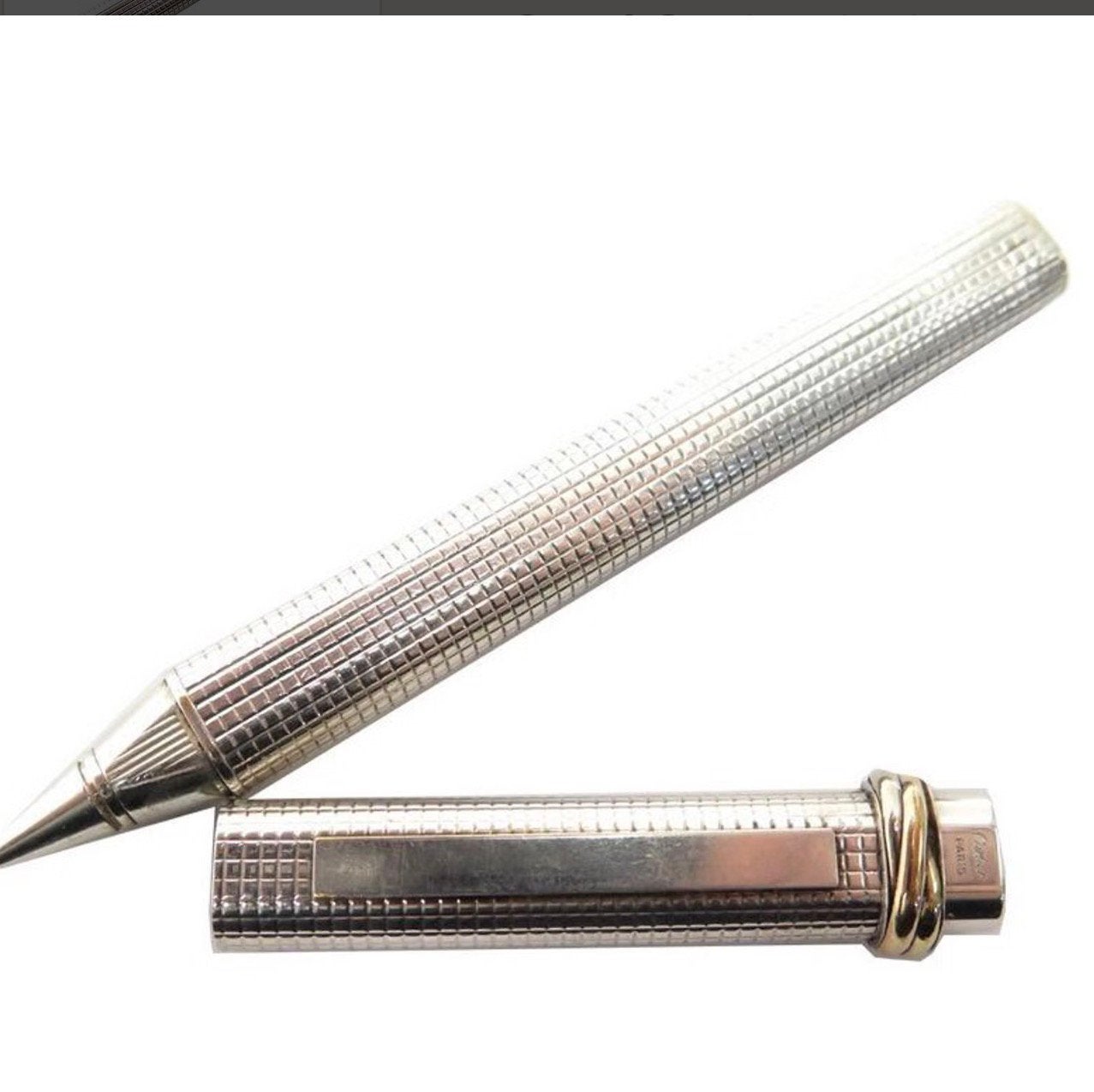 Vintage Cartier pen – zilverkleurig met goudkleurige details, Ophalen, Zo goed als nieuw