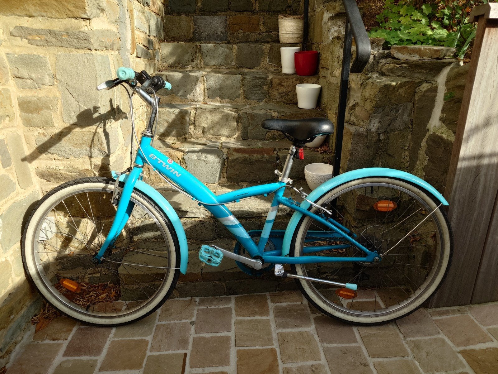vélo fille Décathlon BTwin 500 bleu, Ophalen