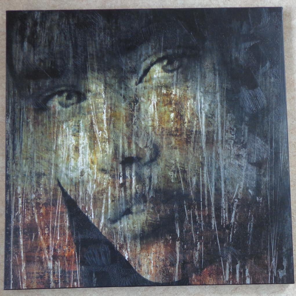 JOHN WYSOCKY / VROUWENGEZICHT / OLIEVERF / 80x80cm / CHASSIS, Enlèvement