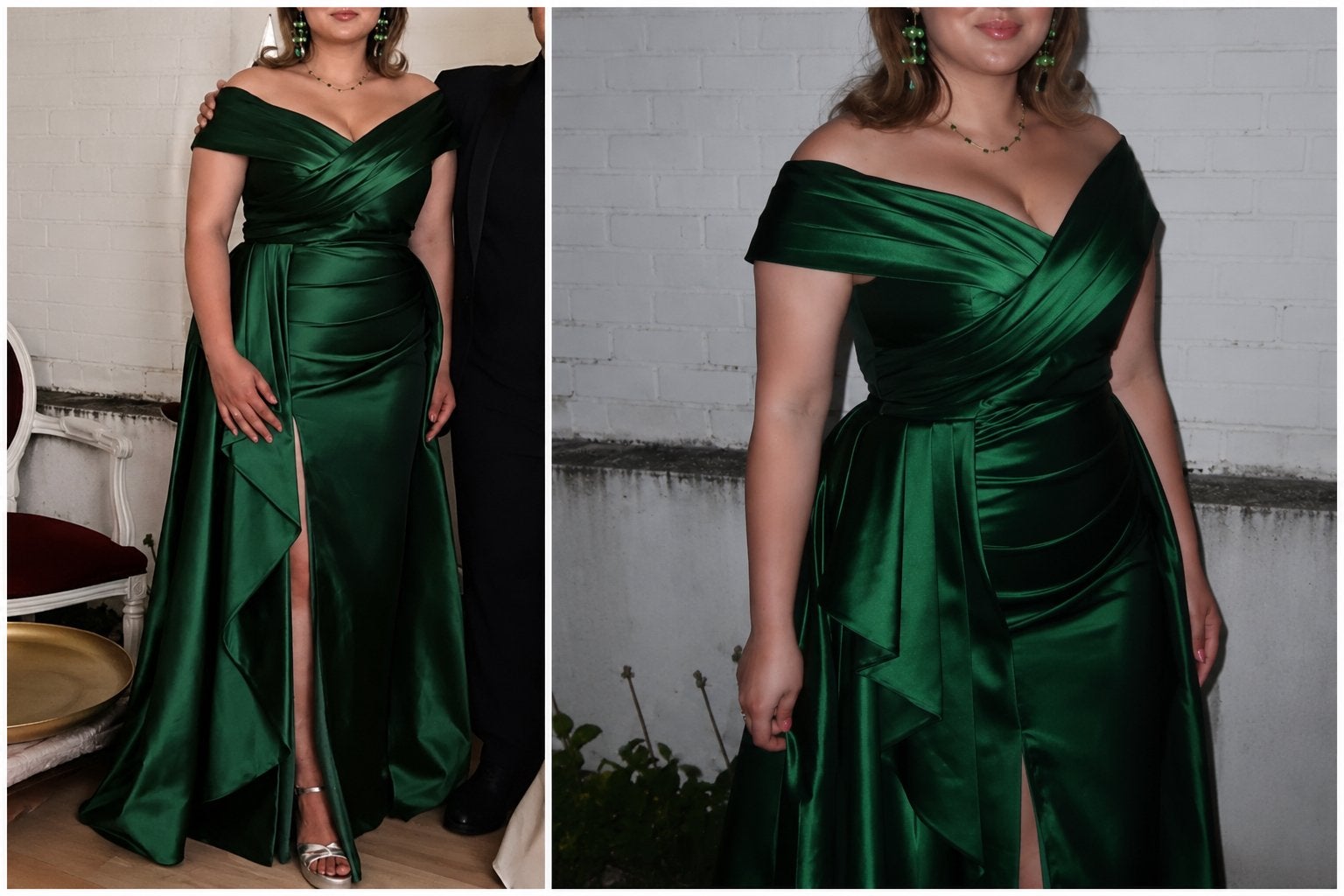 Robe de soirée vert émeraude satin – L/XL, Vêtements | Femmes, Habits de circonstance, Enlèvement ou Envoi, Comme neuf, Vert