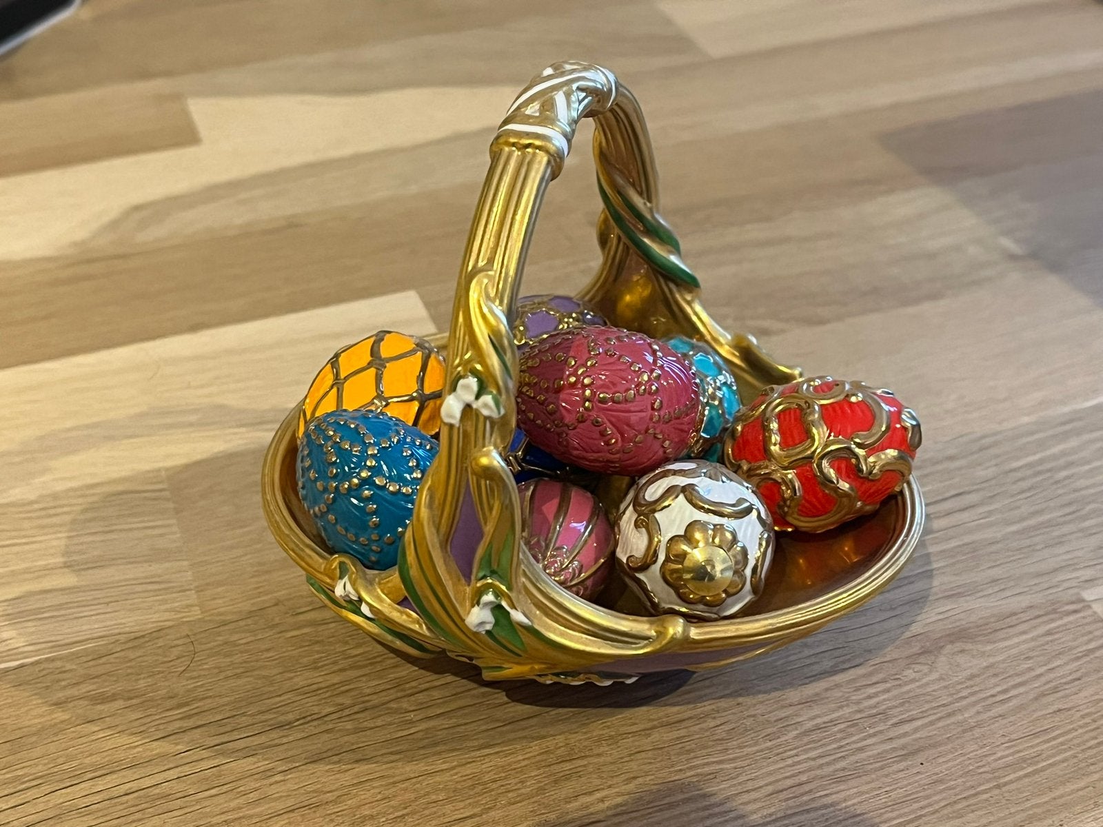 Panier d’œufs de printemps de Maison Fabergé Franklin Mint, Enlèvement ou Envoi, Comme neuf