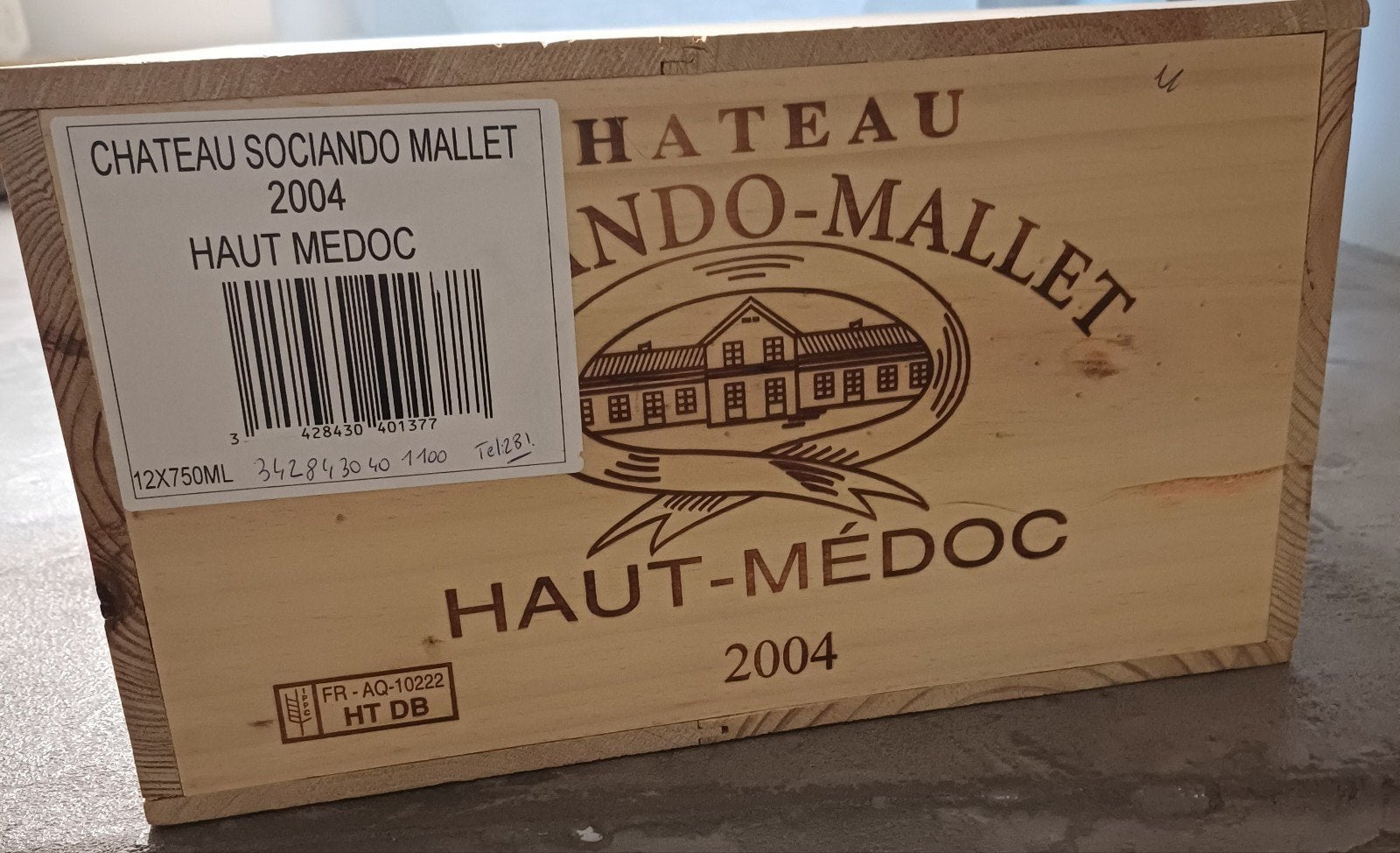 Château SOCIANDO-MALLET 2004 (Haut-Medoc) CBO 12b, Neuf, Pleine, Enlèvement, Vin rouge