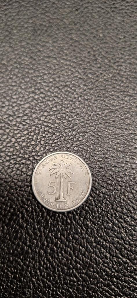 Belgisch congo Ruanda-Urundi 5 frank 1956, Ophalen of Verzenden