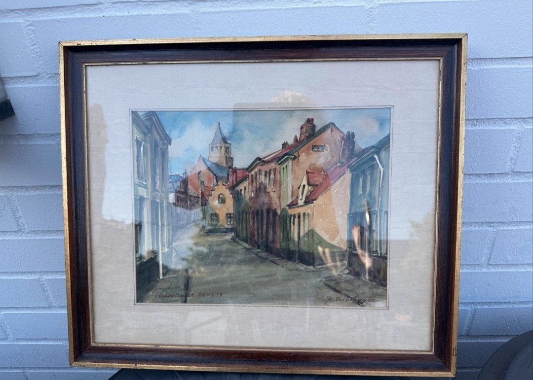 Schilderij Moerstraat Brugge, Ophalen