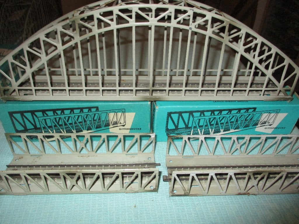 Marklin Pont 7163 + 2 x 7162, Enlèvement ou Envoi, Utilisé, Pont, Tunnel ou Bâtiment, Märklin