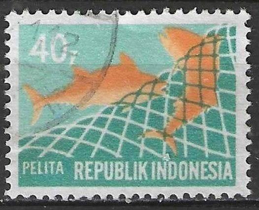 Indonesie 1969 - Yvert 580 - Visvangst (ST), Verzenden, Gestempeld