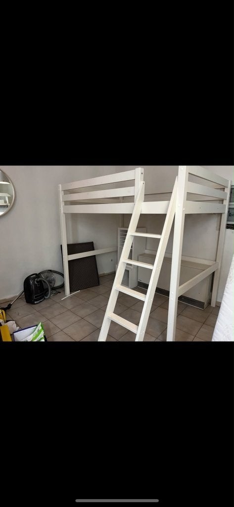 lit mezzanine, Queen size, Comme neuf, Enlèvement, 160 à 180 cm