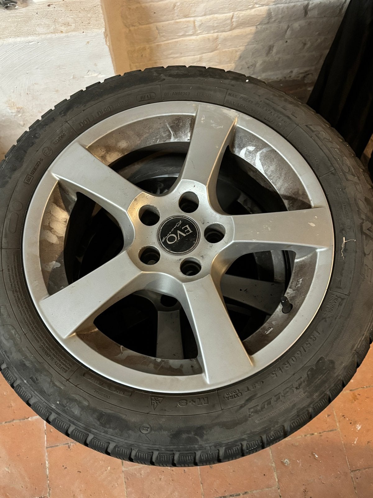 4 pneus Dunlop + 4 jantes Evo Racing, Enlèvement, Pneu(s)