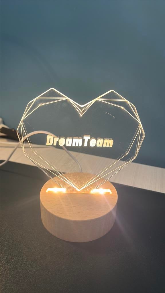 Lamp hartje “Dreamteam”, Ophalen of Verzenden, Zo goed als nieuw