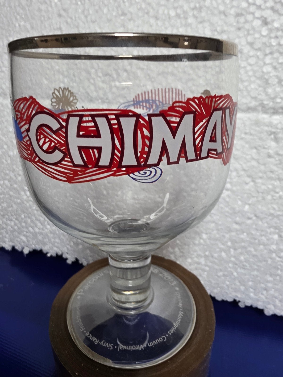 Prachtige kelk Trappistes Chimay 33ctl kunstenaarscarrière, Verzamelen, Ophalen of Verzenden, Zo goed als nieuw, Bierglas