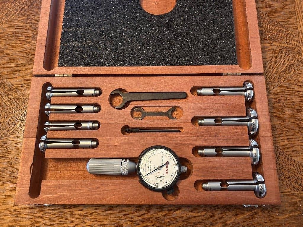 Starrett 82CZ Dial Bore Gage Set – Binnenmeetklok, Ophalen of Verzenden, Zo goed als nieuw, Overige meters