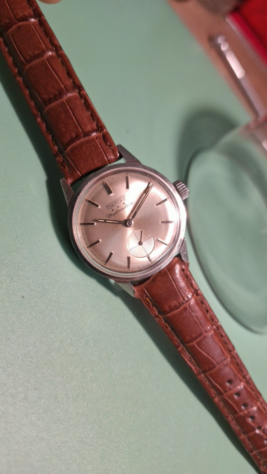 Pontiac Hydraulica (ETA 1280), Bijoux, Sacs & Beauté, Montre-bracelet, Autres marques, Enlèvement ou Envoi, Acier