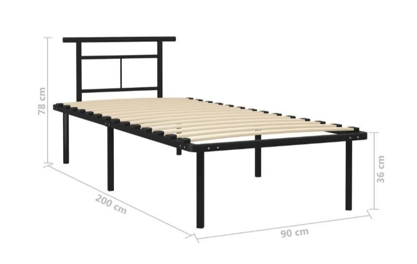 Bon état! Lit Métal Tête de lit/Sommier/Matelas 90cm/200cm, Enlèvement, Métal, Une personne, Comme neuf