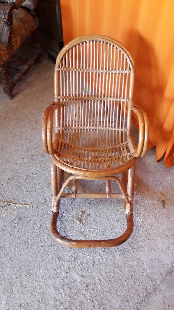 Vintage chaise osier rooking chair enfant décoration, Enlèvement