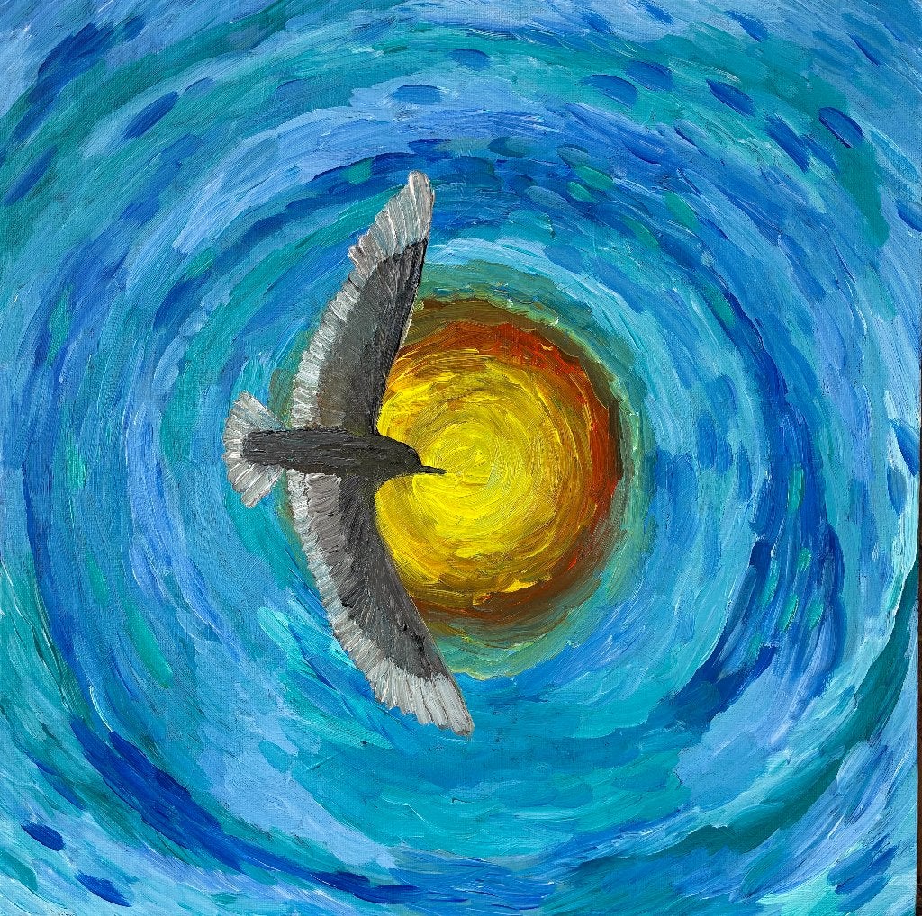 Peinture sur toile mouette cadre tableau schilderij, Antiquités & Art, Art | Peinture | Moderne, Textile, Enlèvement ou Envoi