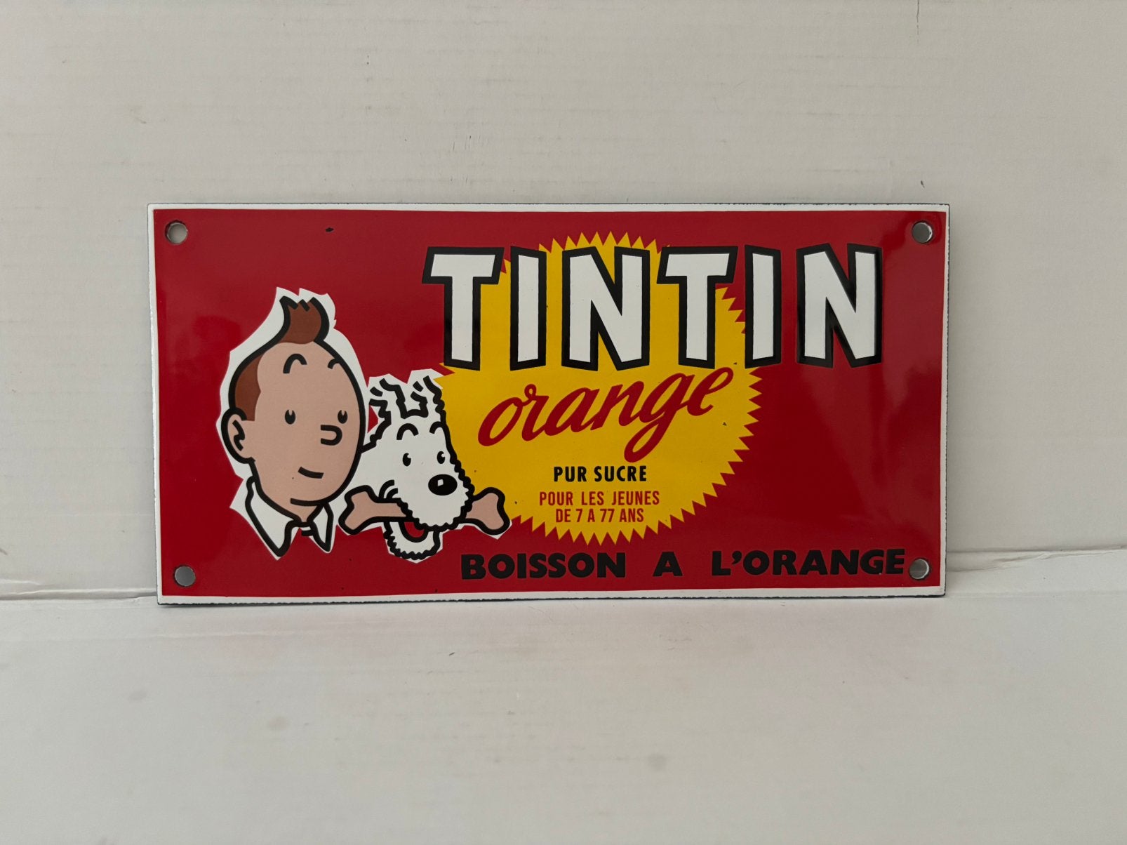 Plaque émaillée tintin, Collections, Enlèvement ou Envoi, Comme neuf