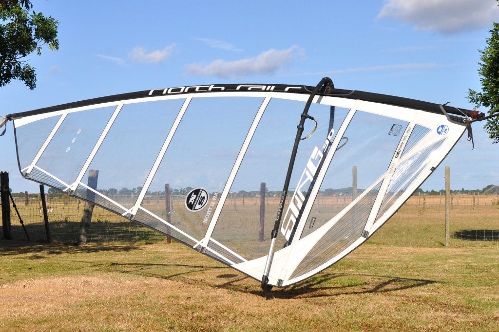 5.5m2 NorthSails Sting set (zeil, mast, giek, mastvoet), Watersport en Boten, Ophalen, Gebruikt, 5 tot 6.5 m², North Sails