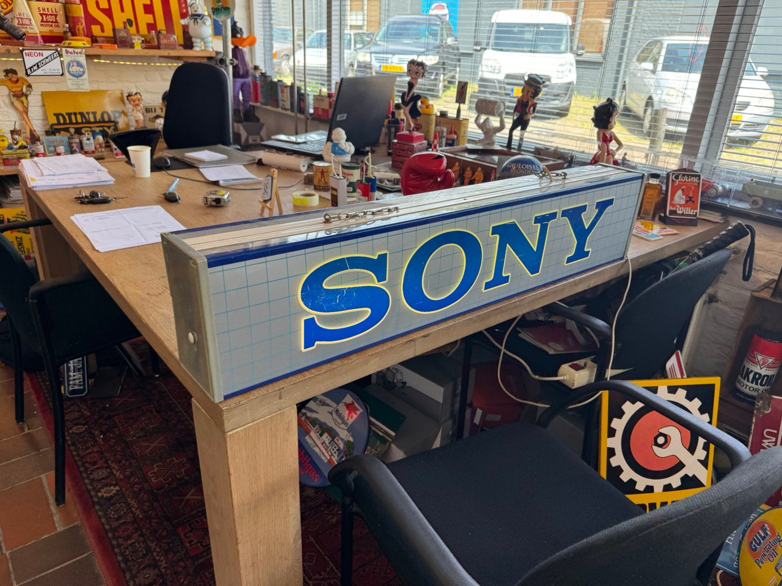 SONY oude reclame lichtbak, Ophalen, Gebruikt, Lichtbak of (neon) lamp