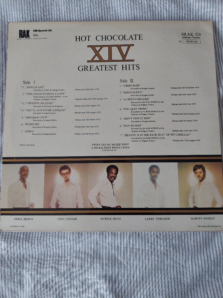 Greatest Hits van Hot Chocolate, Cd's en Dvd's, Beschermende buitenhoes, LP, Ophalen of Verzenden, Zo goed als nieuw