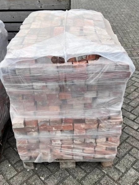 Oude machinestenen belskes per pallet, bakstenen, Doe-het-zelf en Bouw, Metselstenen, Ophalen, Gebruikt, Bakstenen