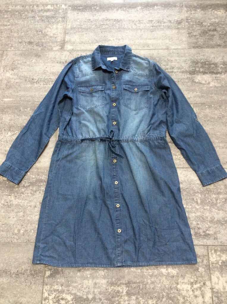 Jurk jeans Bel & Bo L, Blauw, Ophalen of Verzenden, Zo goed als nieuw, Onder de knie