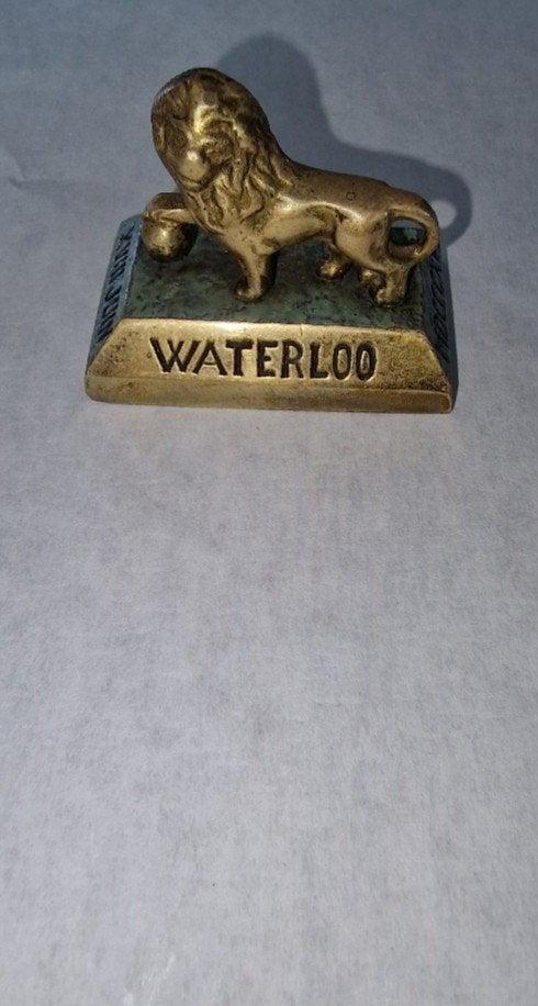 Vintage koperen / messing beeldje – Leeuw van Waterloo, Ophalen of Verzenden, Koper