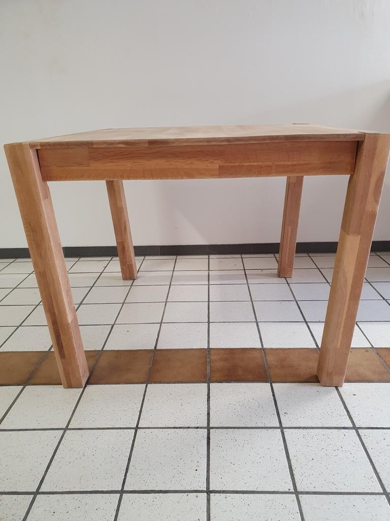 Eiken tafel vierkant 1 mtr x 1mtr.  H. 78 cm., Ophalen, Vierkant
