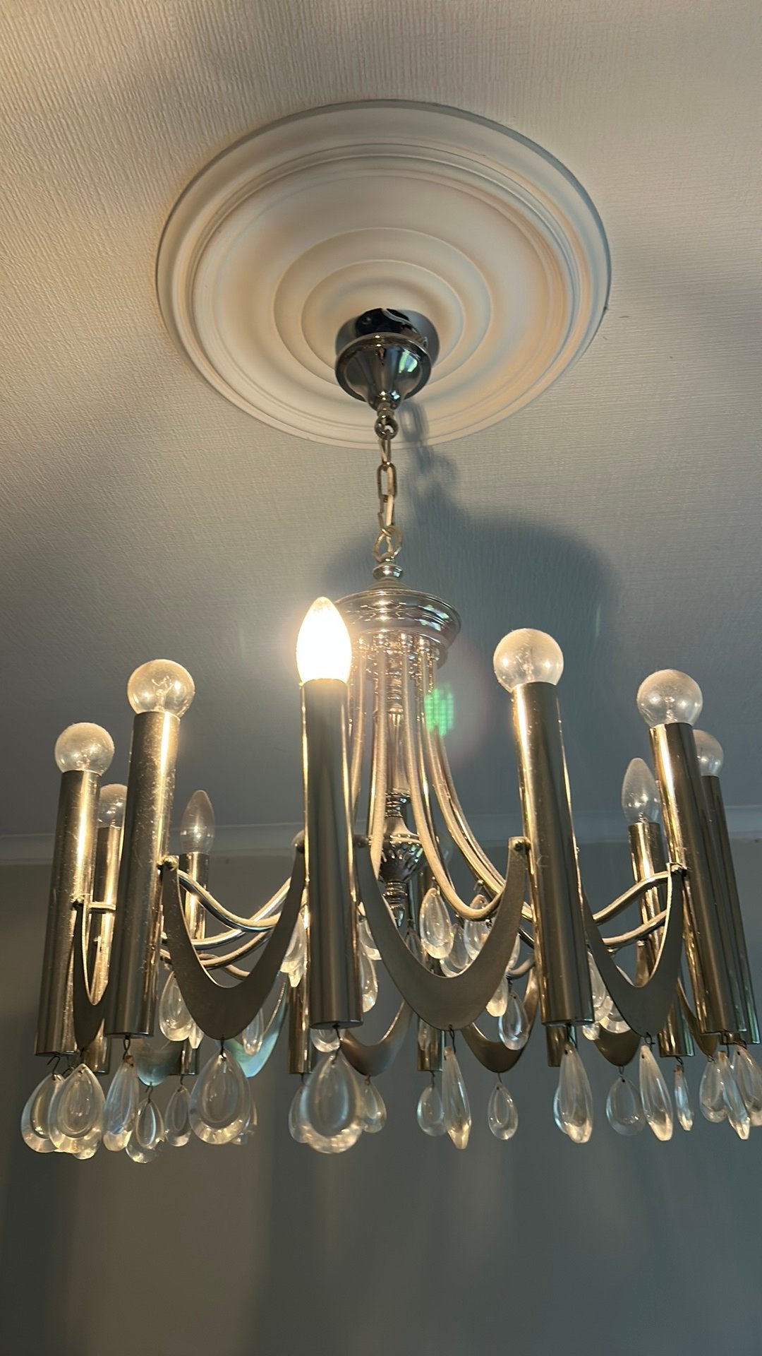 Rustieke luster, Huis en Inrichting, Lampen | Kroonluchters, Ophalen, Gebruikt