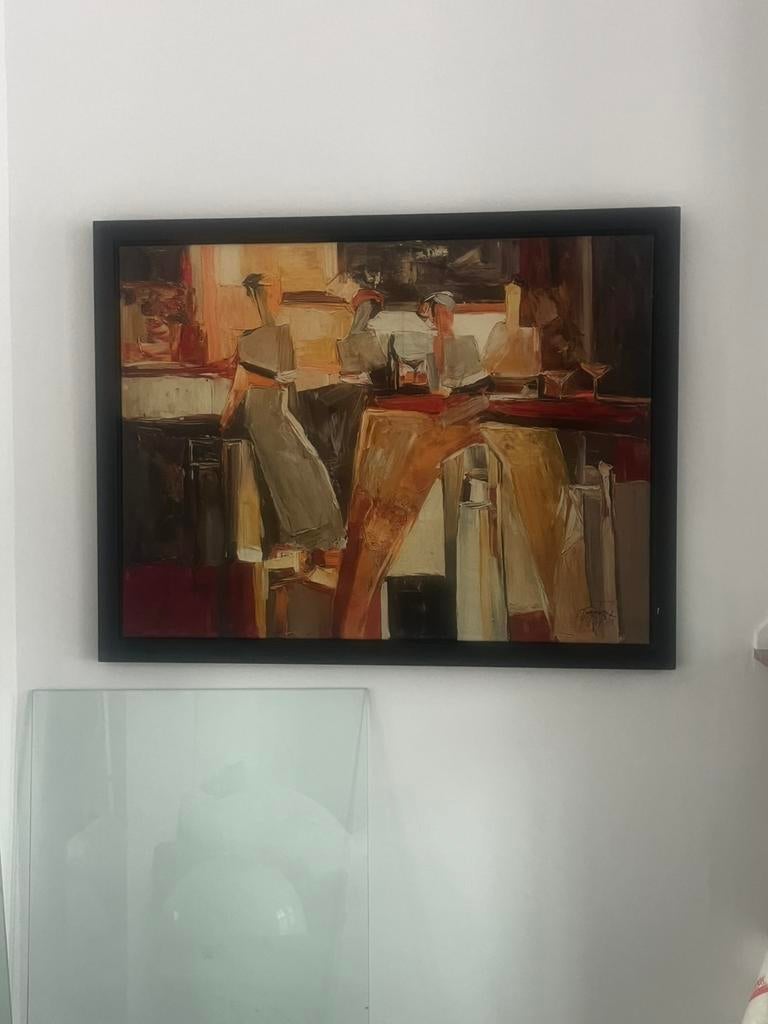 Kleurrijk olieverf schilderij te koop, Antiek en Kunst, Ophalen