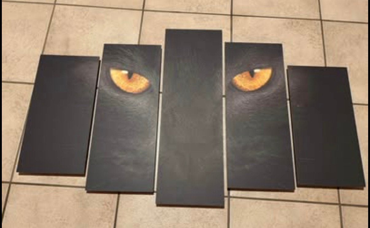 Muur decoratie zwarte kat, Ophalen, Zo goed als nieuw