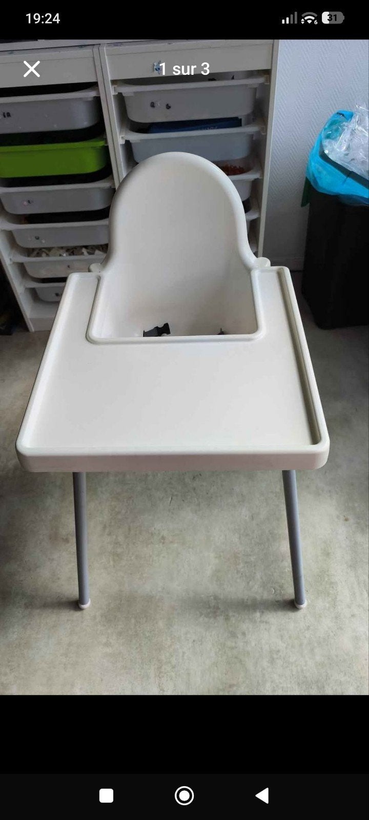 Chaise de bébé., Enlèvement