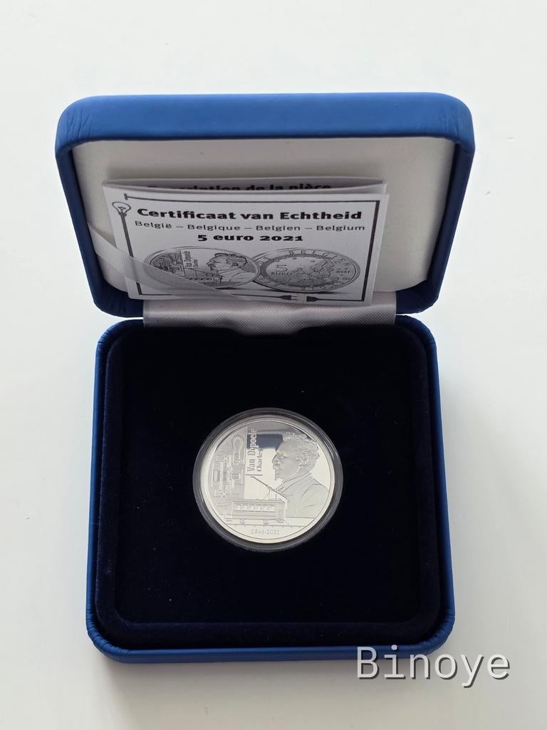 5€ Belgique 2021 – Charles Van Depoele – Argent 925, Ophalen of Verzenden, België, 5 euro, Zilver