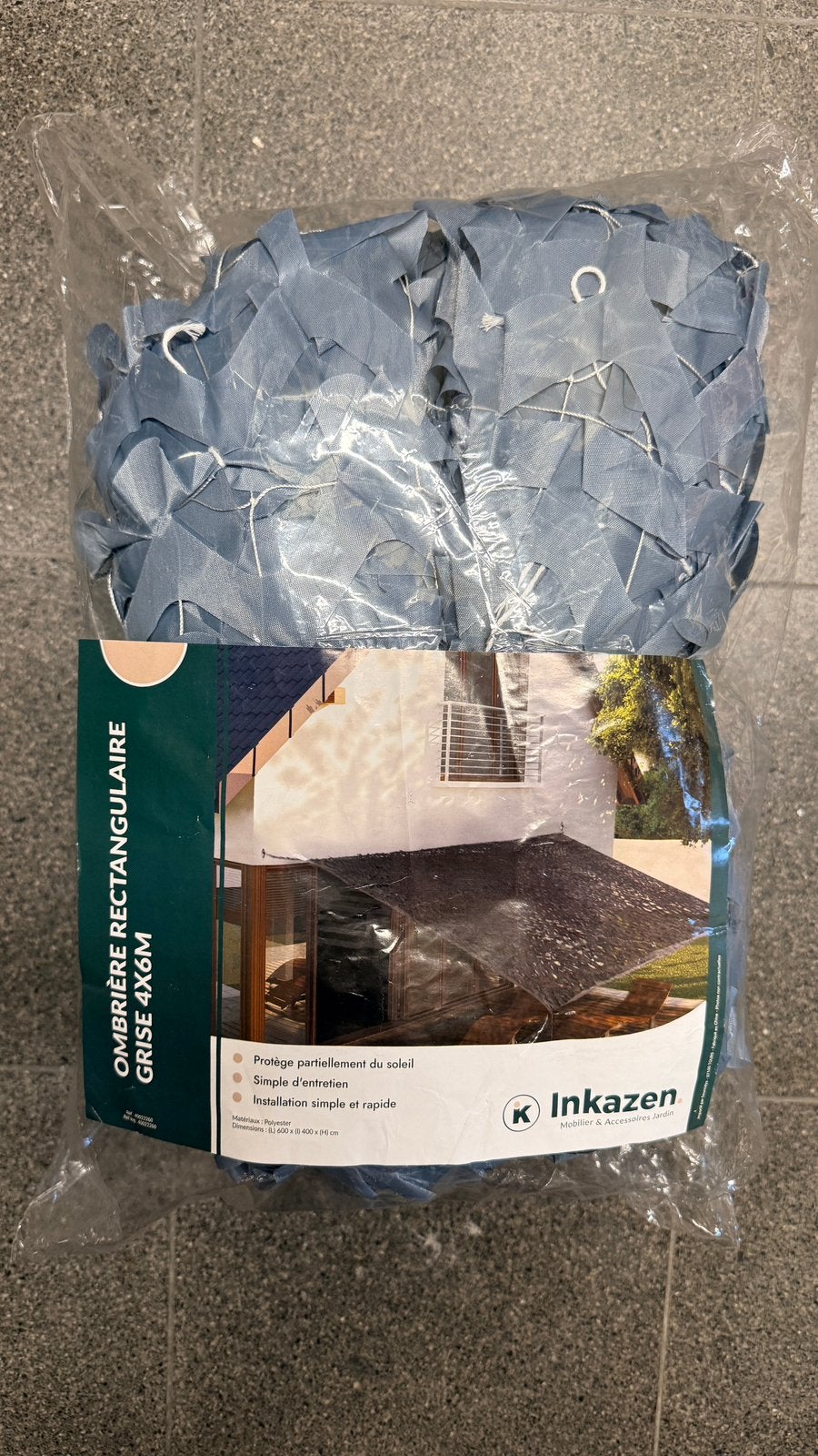 Schaduwdoek Inkazen - Grijs - 6x4m, Tuin en Terras, Ophalen, Nieuw