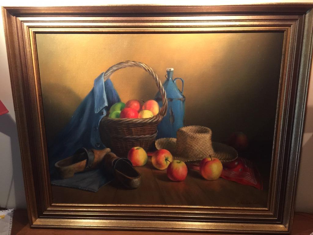 Stilleven olieverf op doek, Waterschoot, Antiek en Kunst, Ophalen