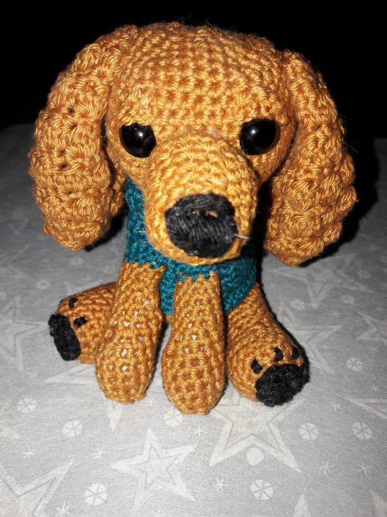 Amigurumi gehaakte cocker spaniel pup, Ophalen of Verzenden, Nieuw, Haken