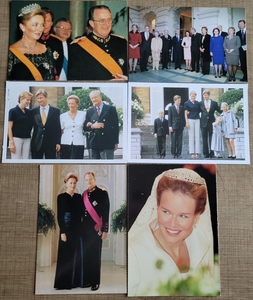 6 postkaarten: Belgische Koningshuis, Verzamelen, Koningshuis en Royalty, Ophalen of Verzenden, Zo goed als nieuw, Kaart, Foto of Prent