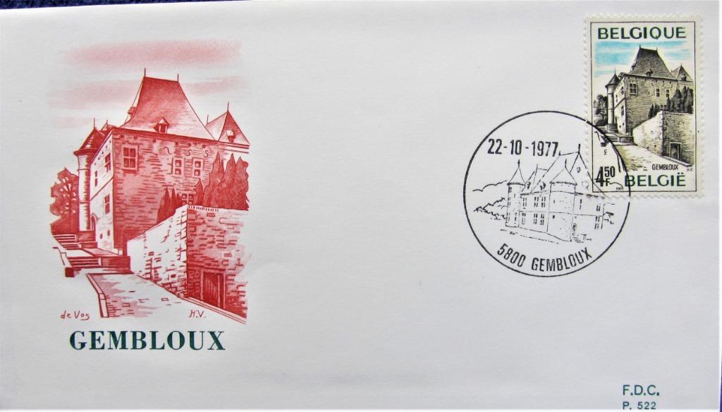 FDC TOERISME- GEMBLOUX- AS- LIEGE- SINT-NIKLAAS, Postzegels en Munten, Ophalen of Verzenden, Gestempeld, Plaats of Gebouw