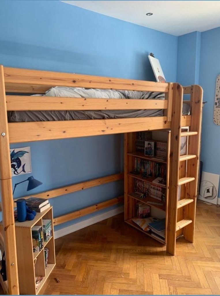 Lit mezzanine FLEXA CLASSIC naturel, Enlèvement ou Envoi, Utilisé, Lit mezzanine