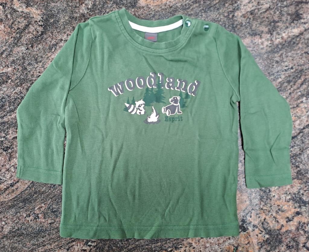 Taille 92 T-shirt vert manches longues woodland, Enfants & Bébés, Vêtements enfant | Taille 92, Garçon, Enlèvement ou Envoi, Chemise ou À manches longues